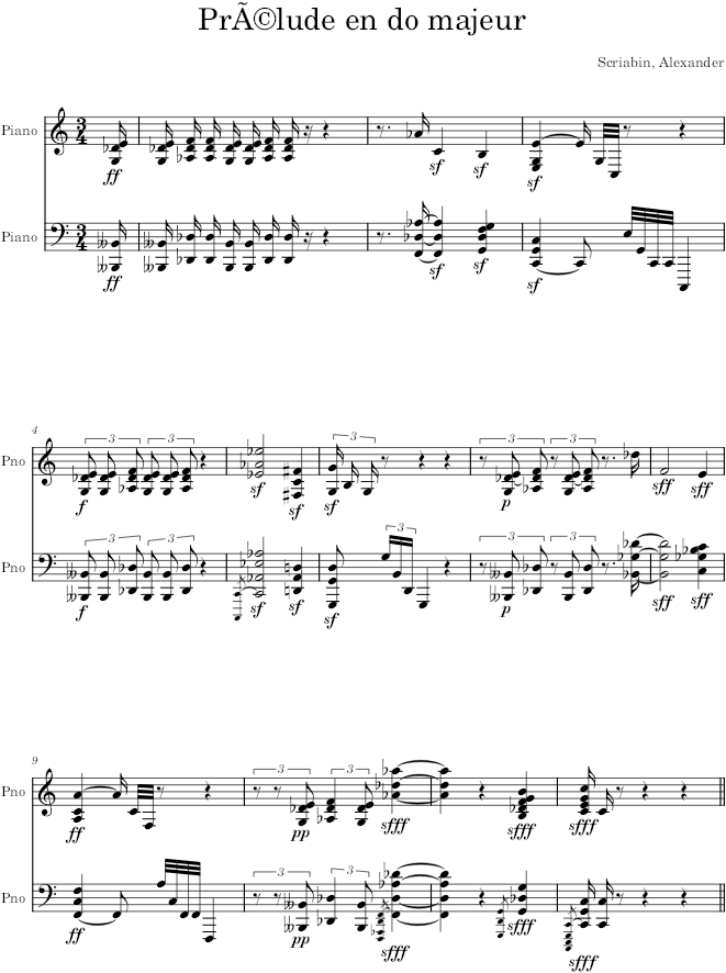 Prelude Op. 33, No. 3 - Scriabin — first page preview