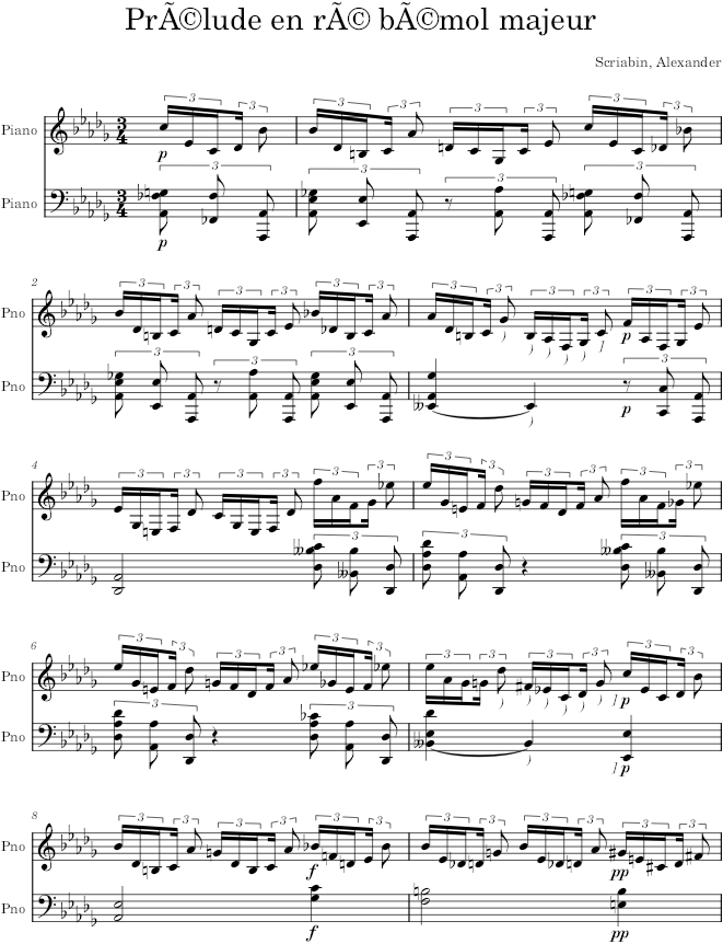 Prelude Op. 35, No. 1 - Scriabin — first page preview
