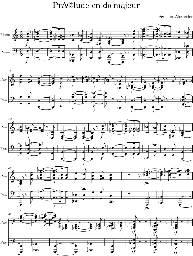 Prelude Op. 35, No. 3 - Scriabin — first page preview