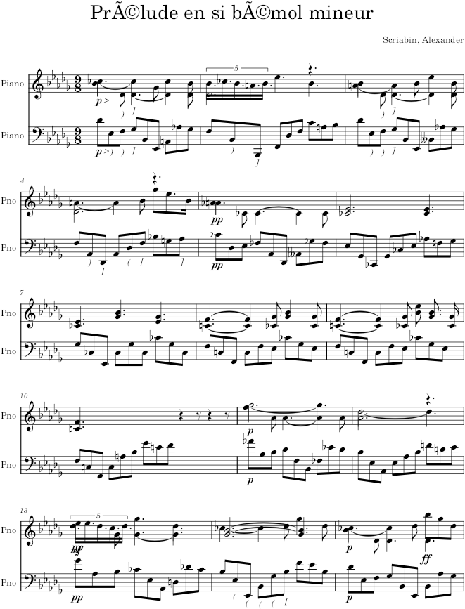 Prelude Op. 37, No. 1 - Scriabin — first page preview