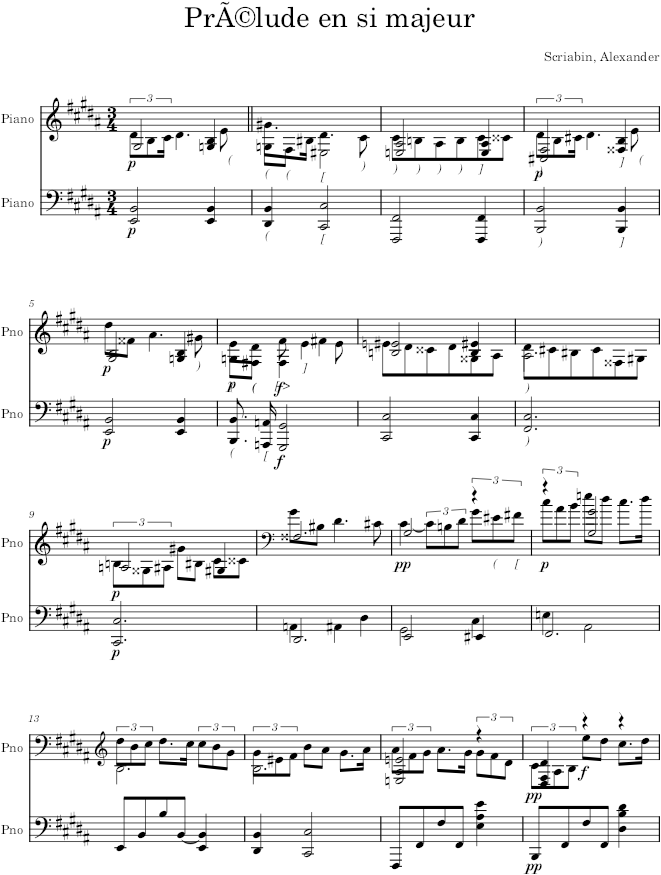 Prelude Op. 37, No. 3 - Scriabin — first page preview