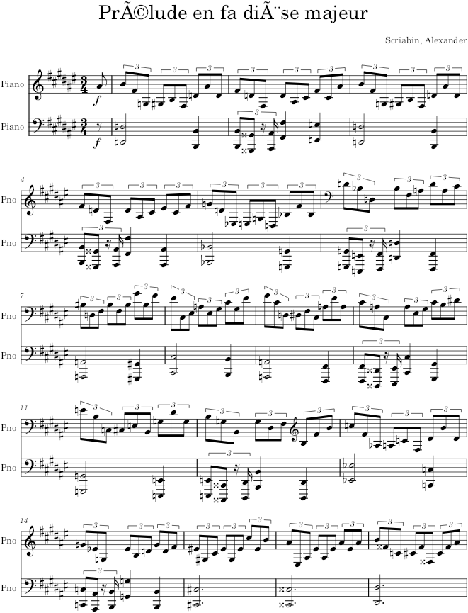 Prelude Op. 39, No. 1 - Scriabin — first page preview