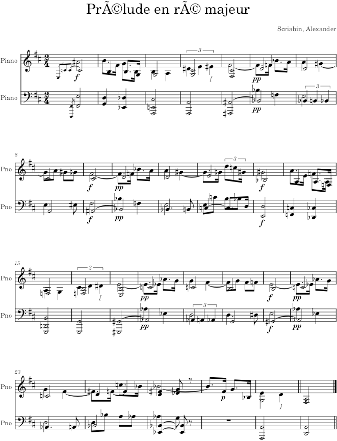 Prelude Op. 39, No. 2 - Scriabin — first page preview