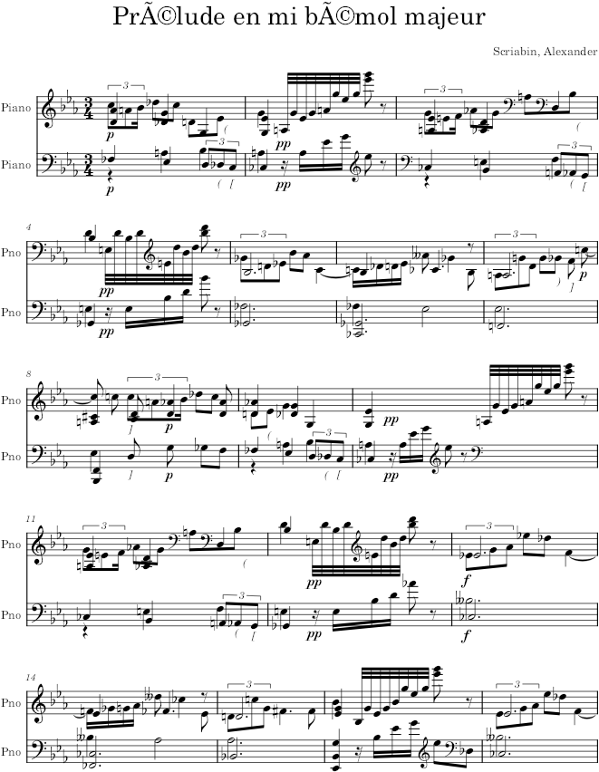 Prelude Op. 45, No. 3 - Scriabin — first page preview