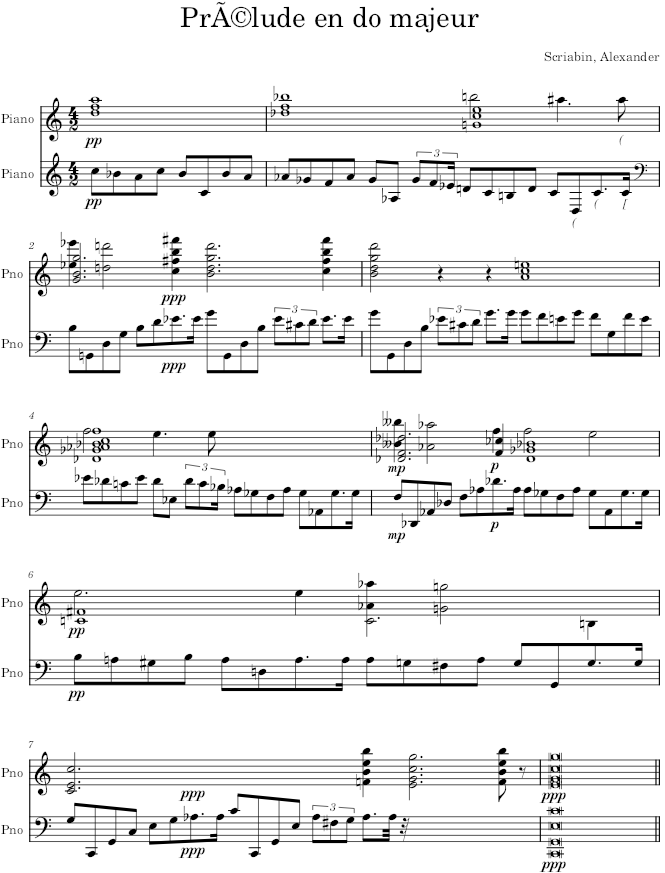Prelude Op. 48, No. 2 - Scriabin — first page preview