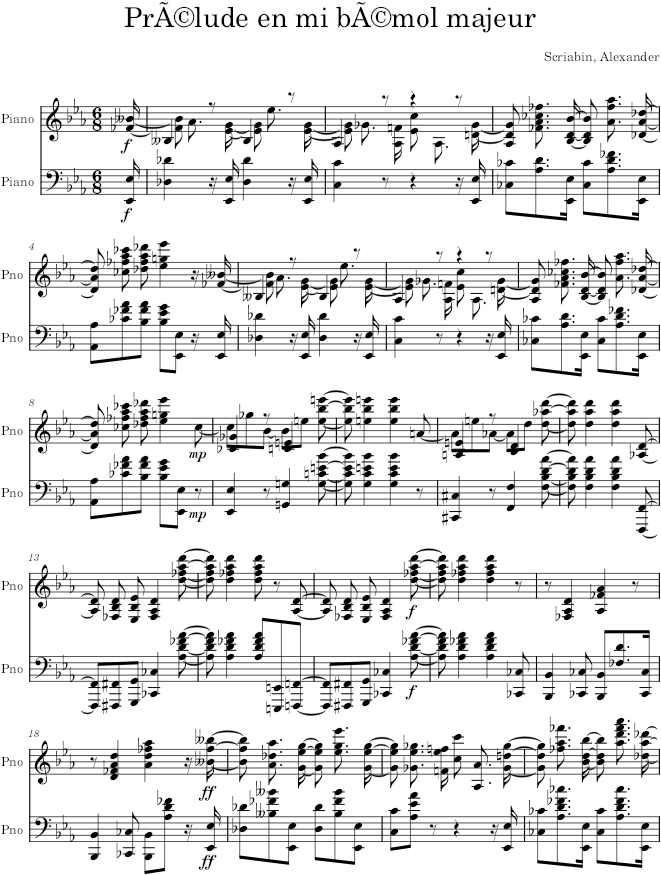 Prelude Op. 56, No. 1 - Scriabin — first page preview