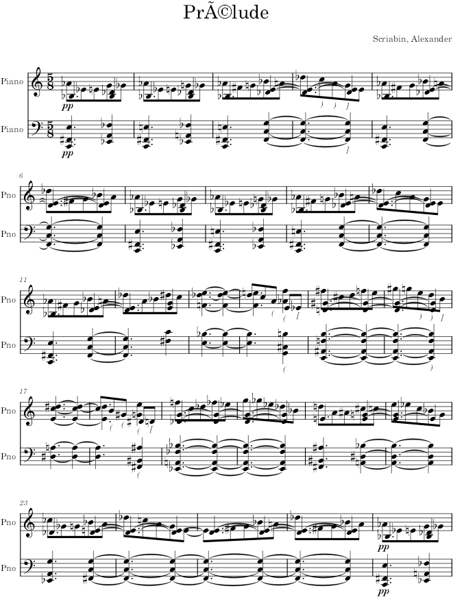 Prelude Op. 67, No. 1 - Scriabin — first page preview
