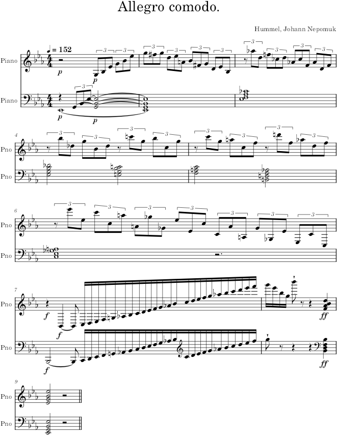 Prelude Op. 67, No. 19 - Hummel — first page preview