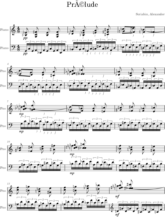 Prelude Op. 67, No. 2 - Scriabin — first page preview