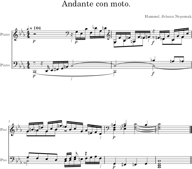 Prelude Op. 67, No. 20 - Hummel — first page preview