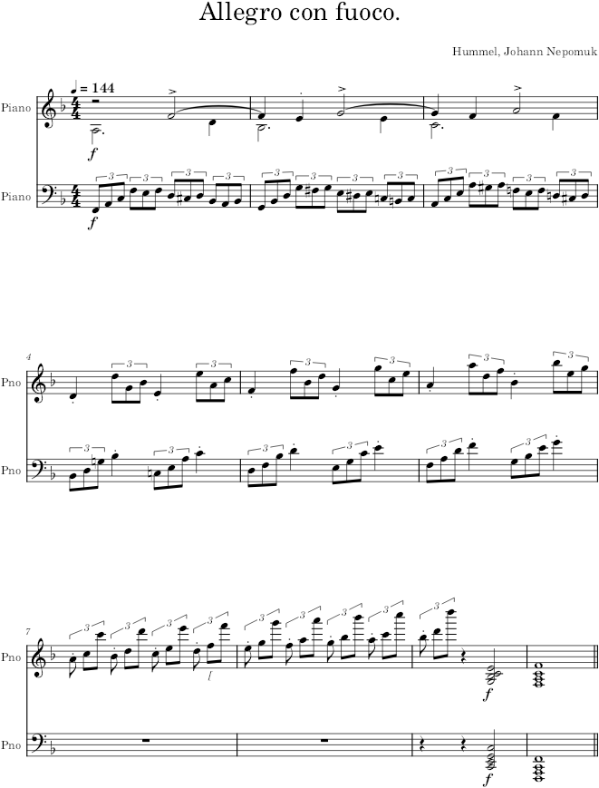 Prelude Op. 67, No. 23 - Hummel — first page preview