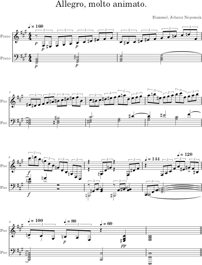 Prelude Op. 67, No. 8 - Hummel — first page preview