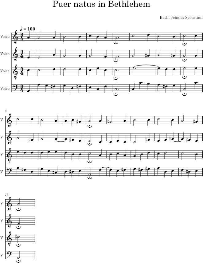Puer natus in Bethlehem, BWV 65/2 - Bach — first page preview