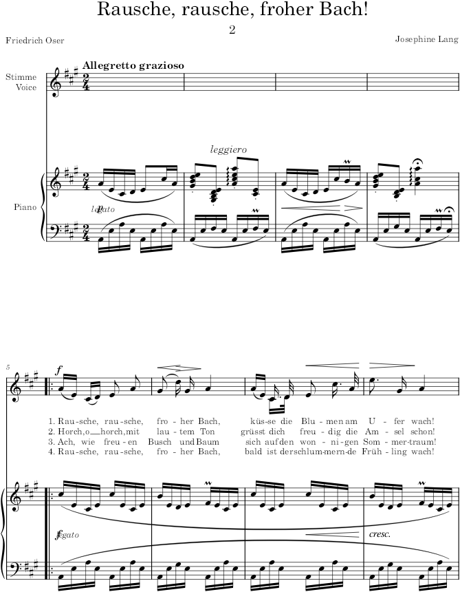 Rausche, rausche, froher Bach! (3 Lieder, Op.36) - Lang — first page preview