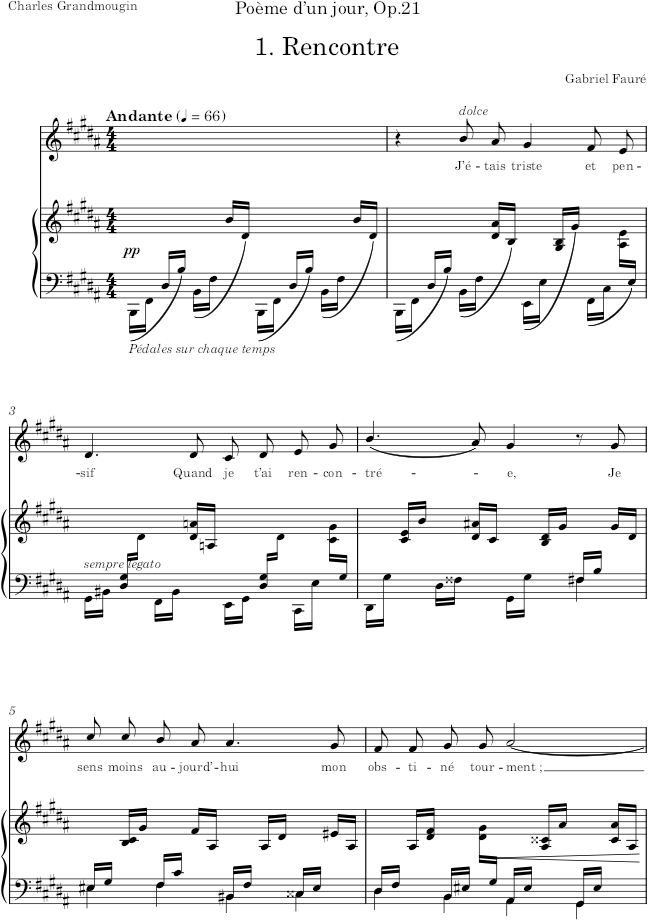 Rencontre (Poème d’un jour) - Fauré — first page preview