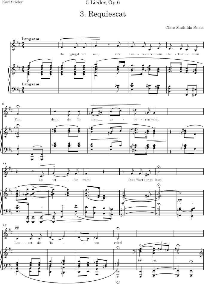 Requiescat (Lieder) - Faisst — first page preview
