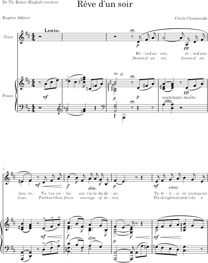 Rêve d'un soir - Chaminade — first page preview