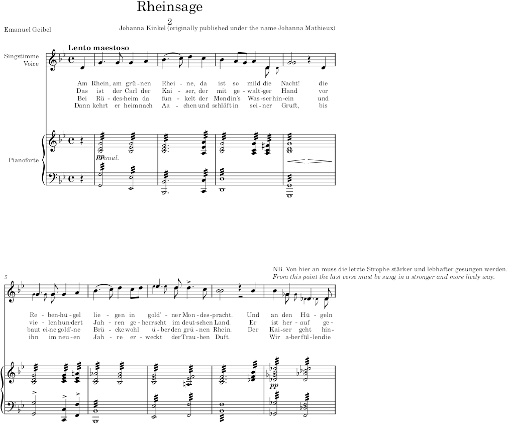 Rheinsage (6 Gedichte, Op.8) - Kinkel — first page preview