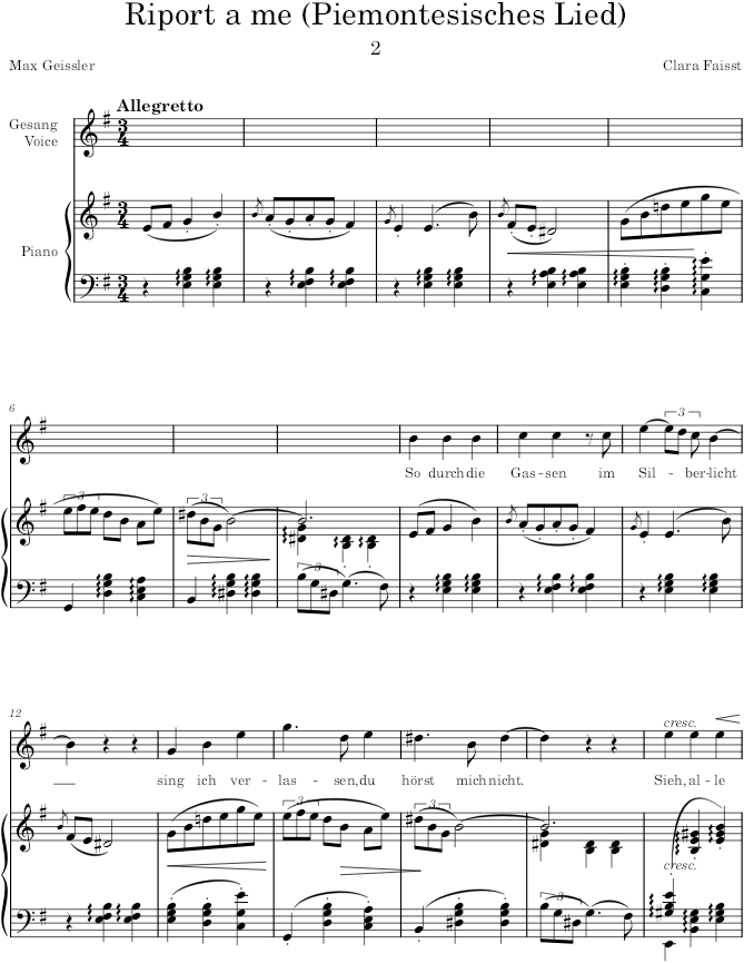 Riport a me (Piemontesisches Lied) (4 Lieder, Op.11) - Faisst — first page preview