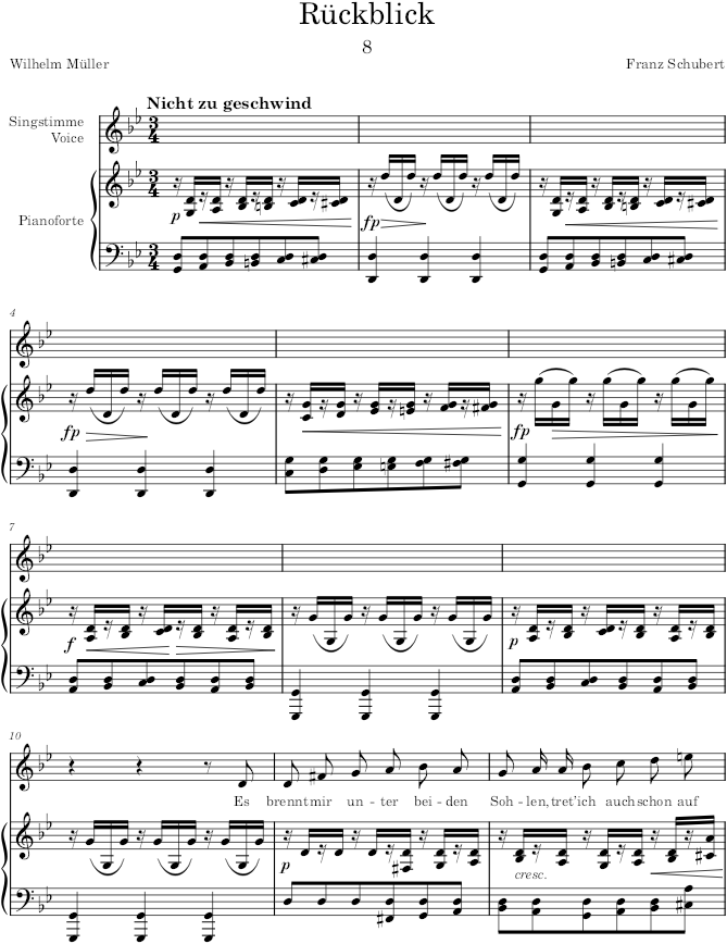 Rückblick (Winterreise, D.911) - Schubert — first page preview