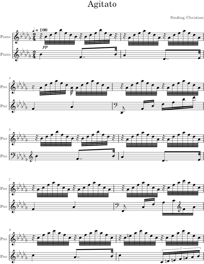 Rustles of Spring, Op. 32 - Sinding — first page preview