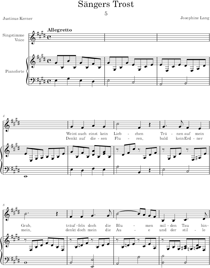 Sängers Trost (6 Deutsche Lieder, Op.11) - Lang — first page preview