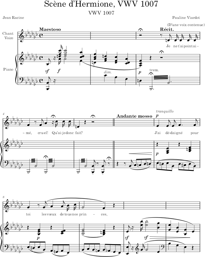 Scène d’Hermione, VWV 1007 - Viardot — first page preview