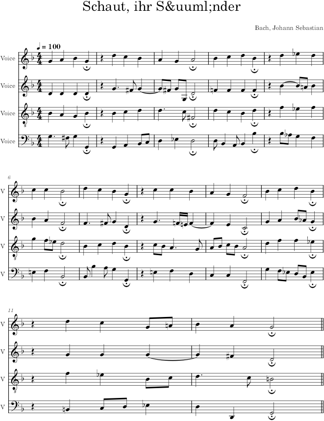 Schaut, ihr Sünder, BWV 408 - Bach — first page preview