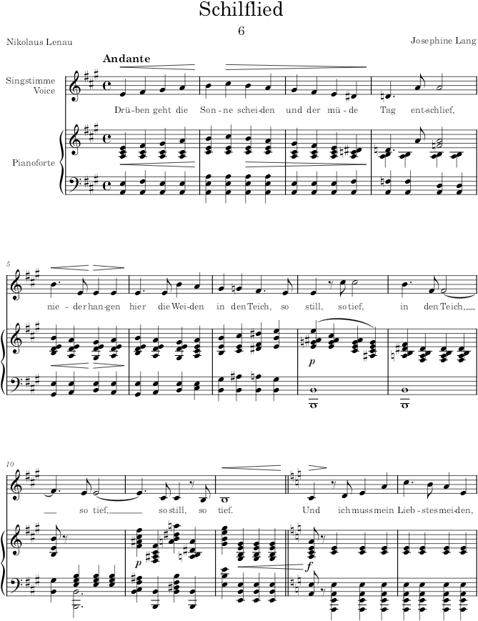 Schilflied (6 Lieder, Op.26) - Lang — first page preview