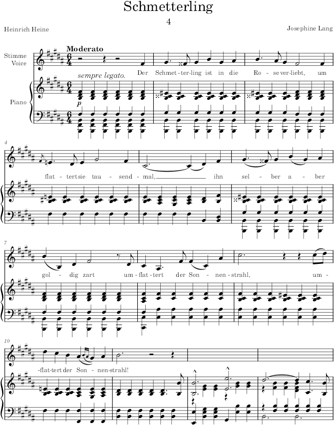 Schmetterling (6 Lieder, Op.13) - Lang — first page preview