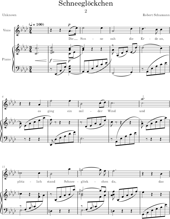 Schneeglöckchen (Lieder und Gesänge, Vol.IV, Op.96) - Schumann — first page preview