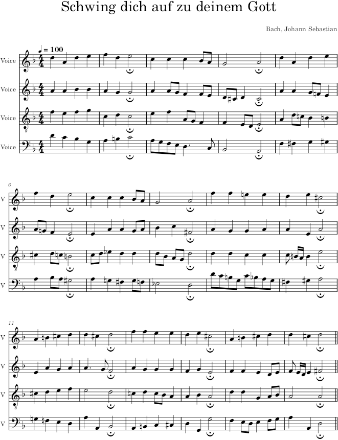 Schwing dich auf zu deinem Gott, BWV 40/6 - Bach — first page preview