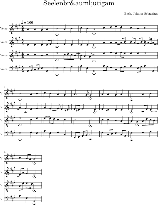 Seelenbräutigam, BWV 409 - Bach — first page preview