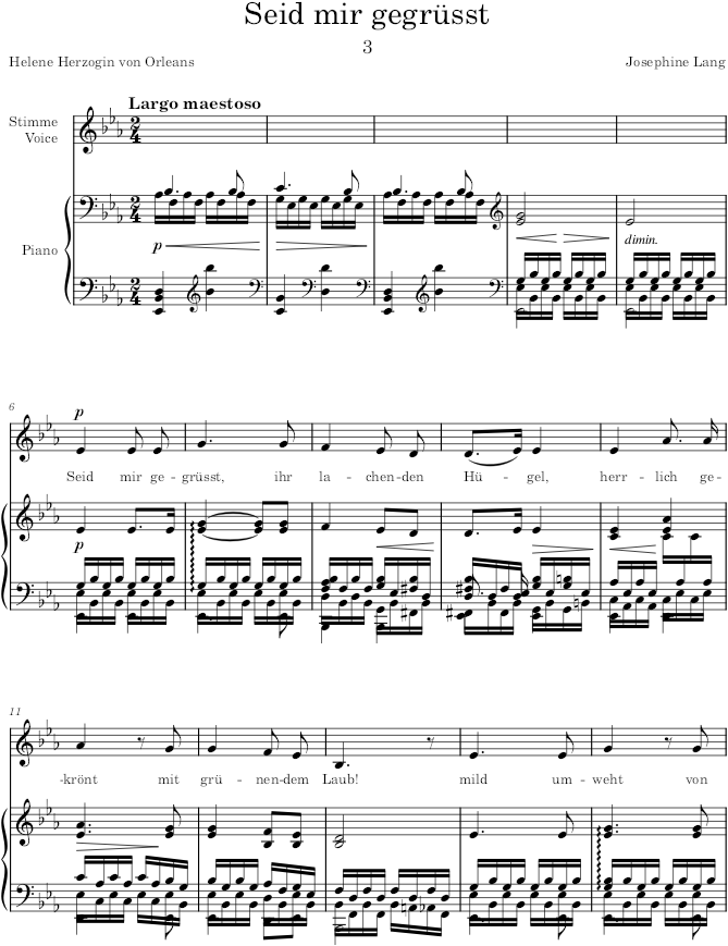 Seid mir gegrüsst (3 Lieder, Op.36) - Lang — first page preview