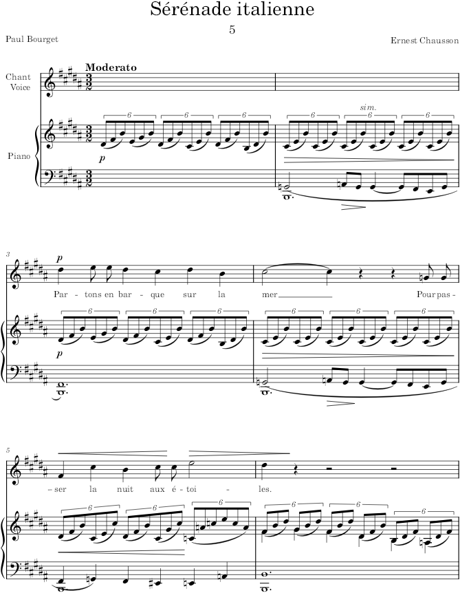 Sérénade italienne (7 Mélodies, Op.2) - Chausson — first page preview