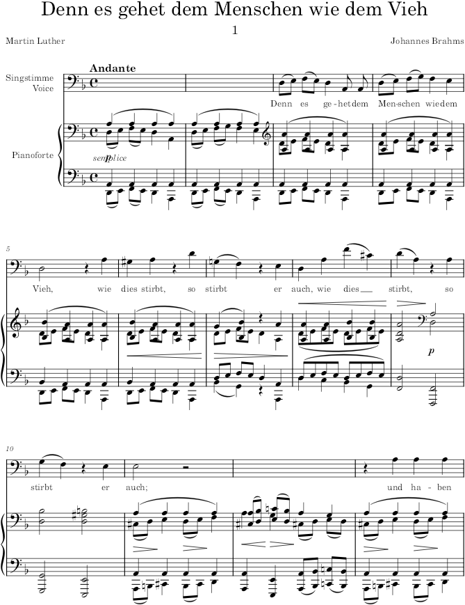Serious Songs, Op.121 (Vier ernste Gesänge) (Serious Songs) - Brahms — first page preview