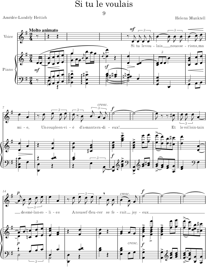 Si tu le voulais (10 Songs) - Munktell — first page preview