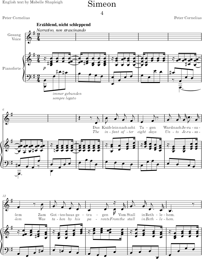 Simeon (Weihnachtslieder, Op.8) - Cornelius — first page preview