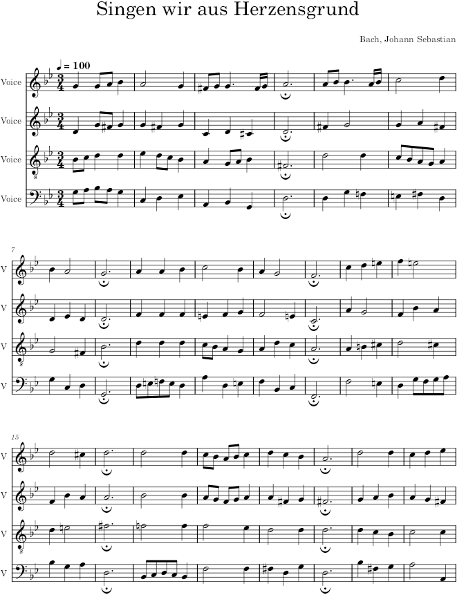 Singen wir aus Herzensgrund, BWV 187/7 - Bach — first page preview