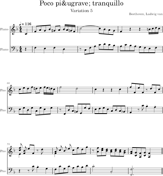 Six Variations on a Swiss Song, WO 64, Variation 5 - Beethoven — first page preview