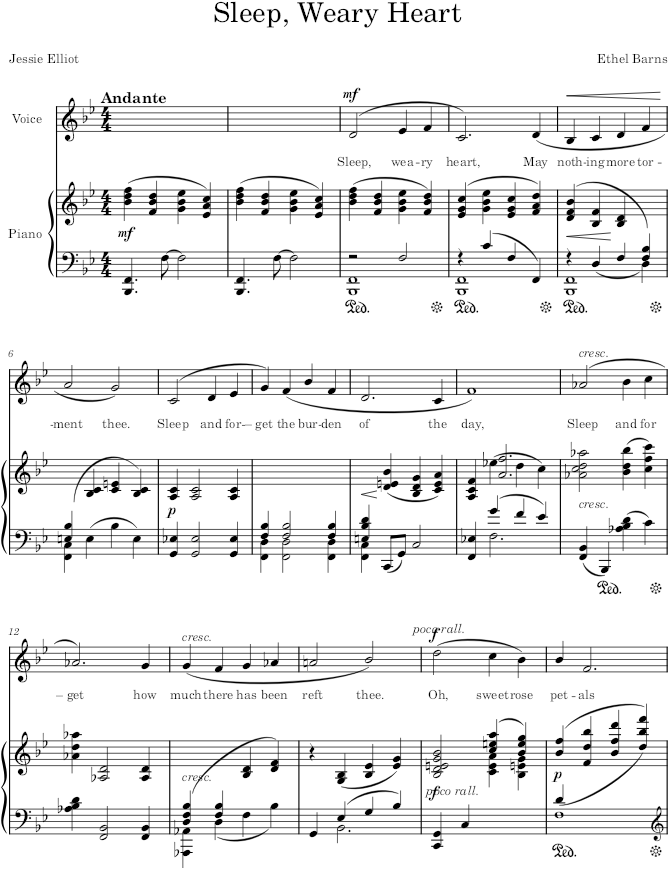 Sleep, Weary Heart - Barns — first page preview