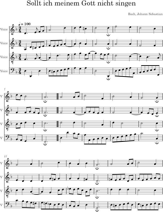 Sollt ich meinem Gott nicht singen, BWV 413 - Bach — first page preview