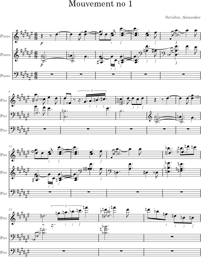 Sonata movement Op. 30, No. 1 - Scriabin — first page preview