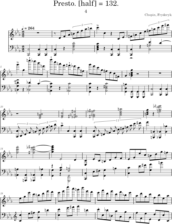 Sonata Op. 4, Movement 4 - Chopin — first page preview