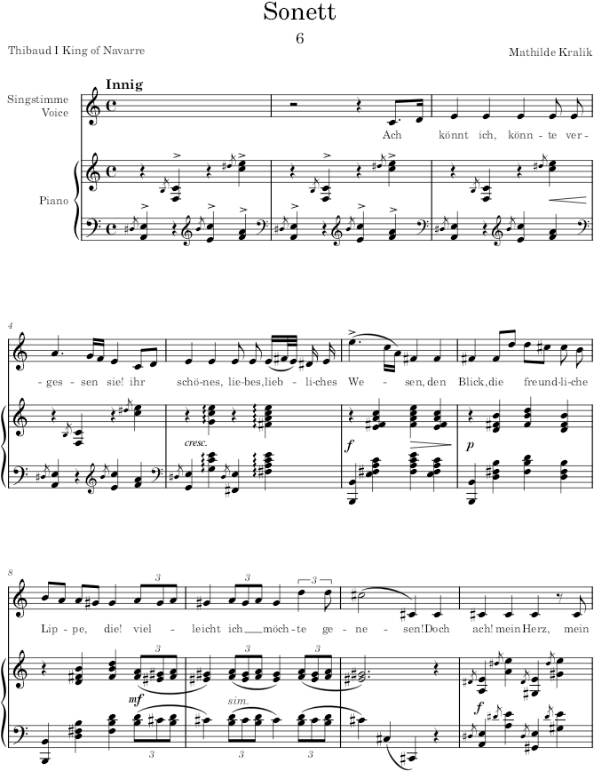 Sonett (Jugend-Lieder) - Kralik — first page preview