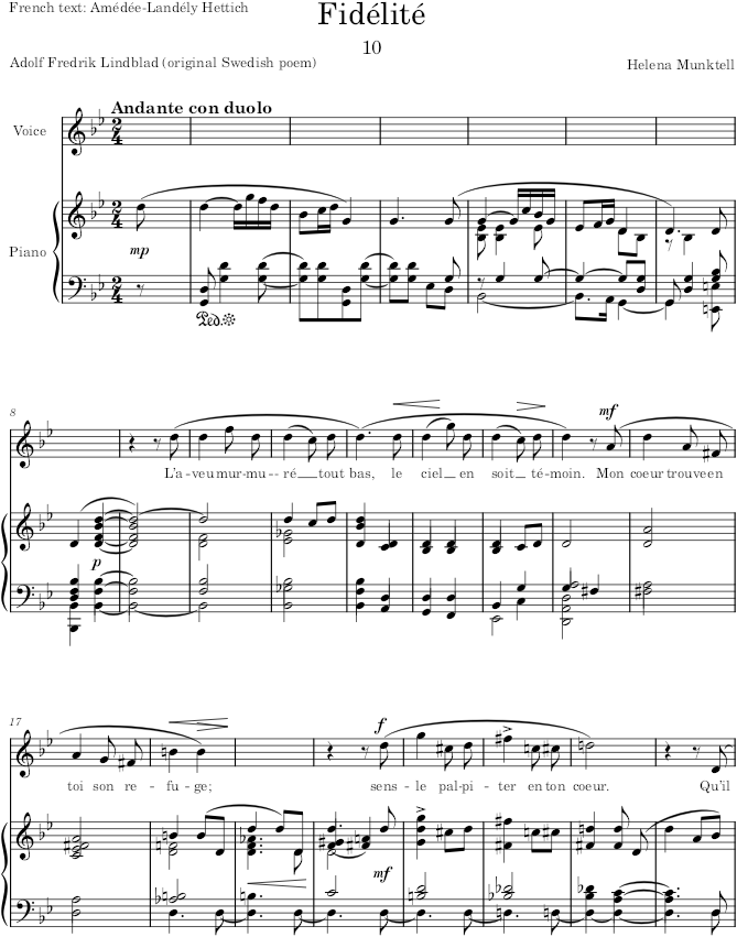 Songs / 10 Mélodies (Songs) - Munktell — first page preview