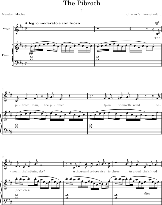 Songs of a Roving Celt, Op.157 - Stanford — first page preview