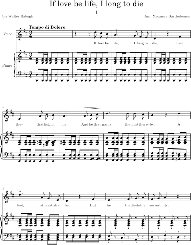Songs of Remembrance - Mounsey Bartholomew — first page preview