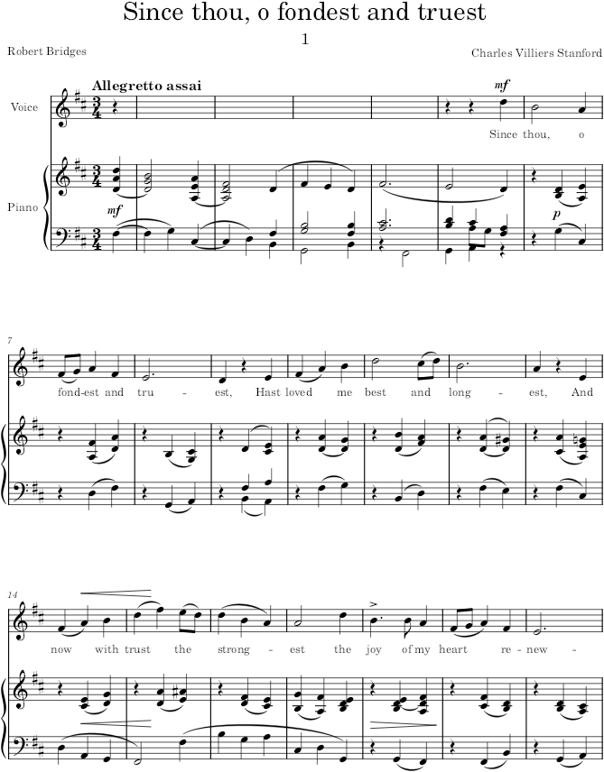Songs of Robert Bridges, Op.43 (Songs of Robert Bridges) - Stanford — first page preview