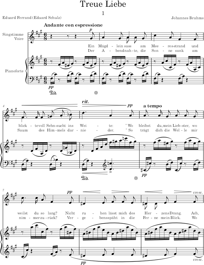 Songs, Op.7 (Songs) - Brahms — first page preview